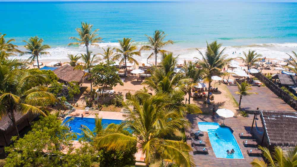 Vista aérea do Travel Inn Pousada & Beach Club Trancoso
